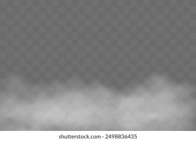 Nebel mit Staub auf transparentem Hintergrund. Vektorgrafik