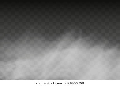 Fog effect. Cloud of smoke on a transparent background. Vector illustration.