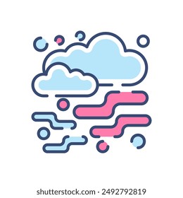 Fog Filled Color Icon, Vector illustration