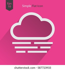Fog Flat Icon. Simple Sign Of Weather. Vector Illustrated Symbol