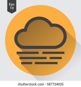 Fog Flat Icon. Simple Sign Of Weather. Vector Illustrated Symbol