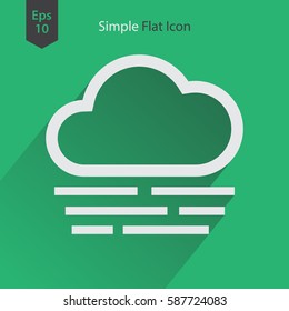 Fog Flat Icon. Simple Sign Of Weather. Vector Illustrated Symbol