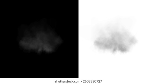 Fog haze effect on black and white canvas
