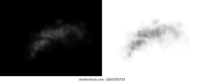 Fog and haze effect on black and white background