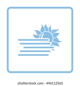 Fog icon. Blue frame design. Vector illustration.