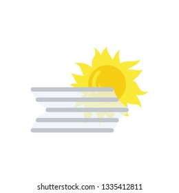 Icono de niebla. Diseño de color plano. Ilustración vectorial.
