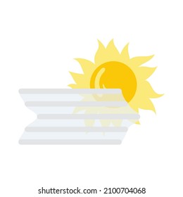 Fog Icon. Flat Color Design. Vector Illustration.