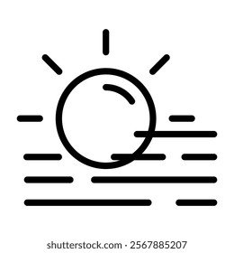Fog Icon Lineal Style Vector Illustration