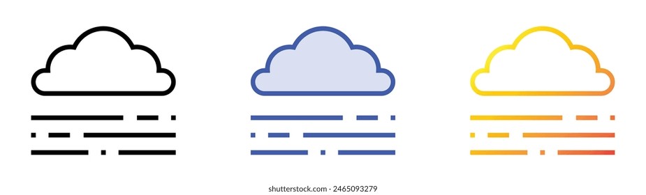 fog icon. Linear, Blue Fill and Gradient Style Design Isolated On White Background