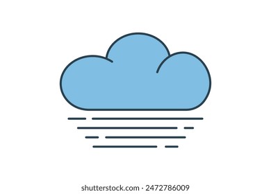 Icono de niebla. ícono relacionado con el Clima. adecuado para Sitio web, App, interfaces de usuario, imprimible, etc. estilo de ícono de línea plana. diseño de Vector simple editable