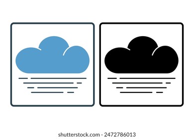 Icono de niebla. ícono relacionado con el Clima. adecuado para Sitio web, App, interfaces de usuario, imprimible, etc. estilo de ícono sólido. diseño de Vector simple editable