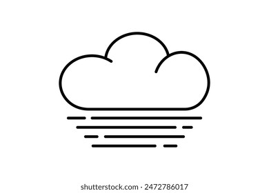 Icono de niebla. ícono relacionado con el Clima. adecuado para Sitio web, App, interfaces de usuario, imprimible, etc. estilo de ícono de línea. diseño de Vector simple editable