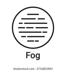 Icono de niebla. Símbolo de línea de Vector para un Sitio web, tarjeta de producto, presentación y App móvil, embalaje o instrucción. Signo de esquema editable