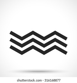 Fog icon. Wave isolated on white background. Wave symbol. Fog symbol. Water symbol.