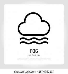 Fog icon. Weather symbol in flat style. Modern vector illustration. 