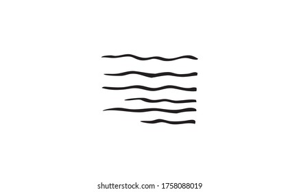 Nebel. Nebelsymbol. Weißer Nebel auf schwarzem Hintergrund. Wohnung. Vektorgrafik. Wettervorhersage, modern. Symbol für Meteorologie. Design-Element. Monochrom.