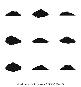 Fog icons set. Simple set of 9 fog vector icons for web isolated on white background