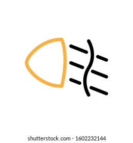 Fog light icon. Line and two colour design template