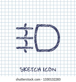 Fog light symbol vector hmi dashboard sketch icon 