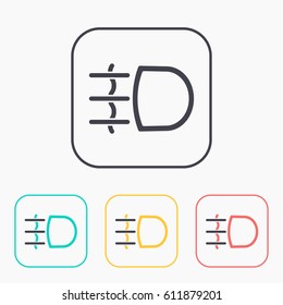 Fog light symbol vector hmi dashboard flat icon