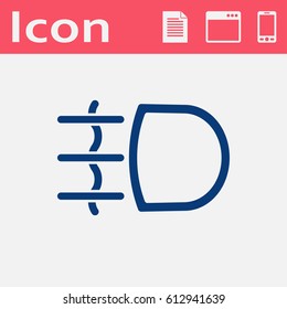 Fog light symbol vector hmi dashboard flat icon