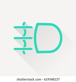 Fog light symbol vector hmi dashboard flat icon