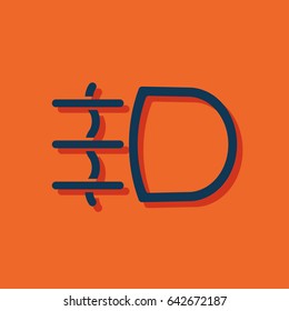 Fog light symbol vector hmi dashboard flat icon