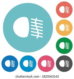 Fog lights flat white icons on round color backgrounds