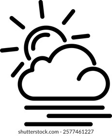 Fog line icon single high quality