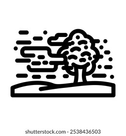 fog natural phenomena line icon vector. fog natural phenomena sign. isolated contour symbol black illustration