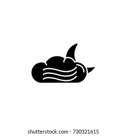 Fog night icon on white background
