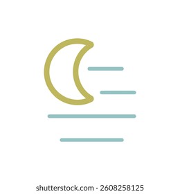 Fog night vector icon. Meteorology sign. Graph symbol for travel, tourism and weather web site and apps design, logo, app, UI