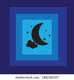 Fog Night Weather Element Vector Icon Design Template - Векторная графика