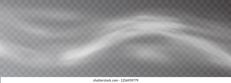 Fog on transparent background, panoramic image, vector background, EPS10