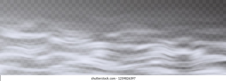 Fog on transparent background, panoramic image, vector background, EPS10