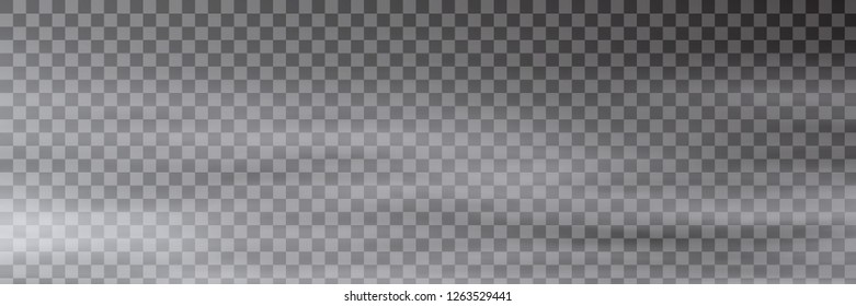 Fog on transparent background, panoramic image, vector background, EPS10