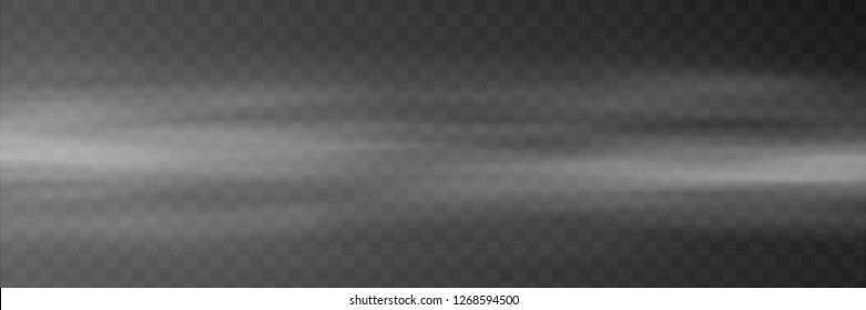 Fog on transparent background, panoramic image, vector background, EPS10