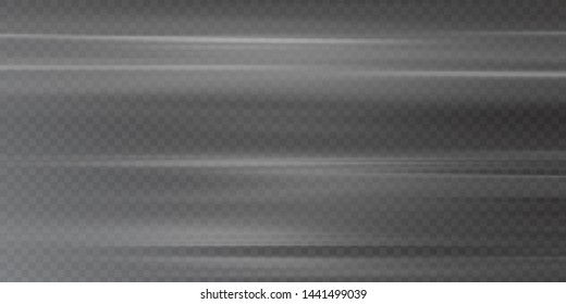 Fog on transparent background, panoramic image, vector background, EPS10