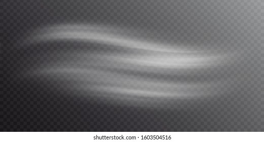 Fog on transparent background, panoramic image, vector background, EPS10