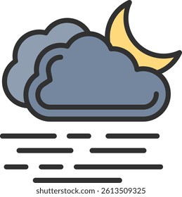 Fog Outline Filled Style Icon