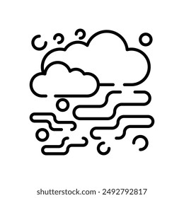 Fog Outline Icon, Vector illustration