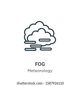 Fog outline vector icon. Thin line black fog icon, flat vector simple element illustration from editable meteorology concept isolated on white background