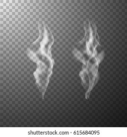 Fog, smog, smoke, vapor, mist isolated on transparent background special effect. Vector illustration