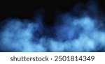 Fog or smoke, blue smog clouds on floor, isolated transparent special effect. Vector illustration, morning fog over land or water surface, magic haze.	