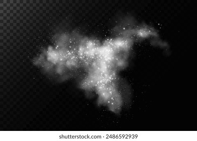 Fog or smoke, blue smog clouds on floor, isolated transparent special effect. Vector illustration, morning fog over land or water surface, magic haze.	