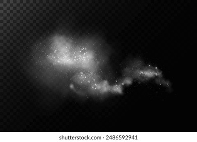 Fog or smoke, blue smog clouds on floor, isolated transparent special effect. Vector illustration, morning fog over land or water surface, magic haze.	