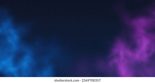 Fog or smoke, blue smog clouds in air above floor, isolated transparent special effect. Vector illustration, morning fog over land or water surface, magic haze. Vibrant fog grainy photographic style