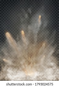 fog and smoke explosion isolated on transparent background