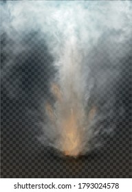 fog and smoke explosion isolated on transparent background