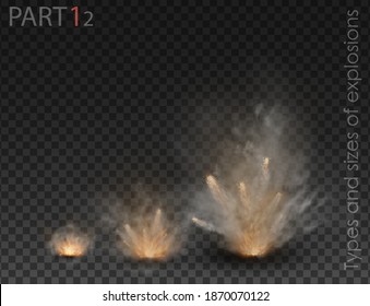 fog and smoke explosion isolated on transparent background